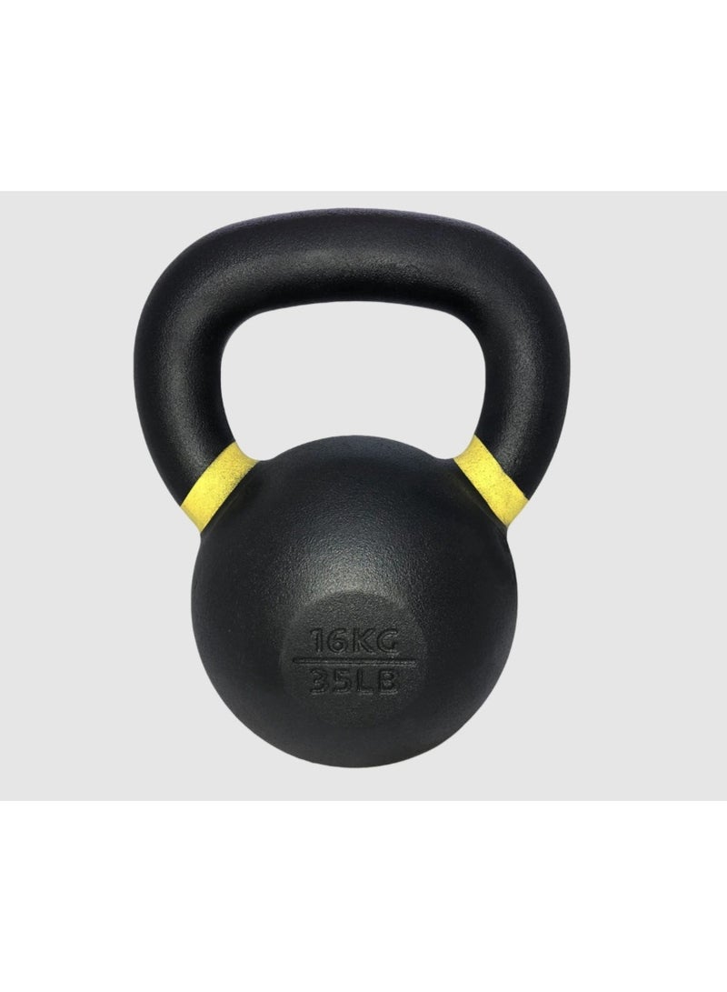 TKO Pro Kettlebell 16kg | Solid Cast Iron Wide Handle Functional Training Equipment